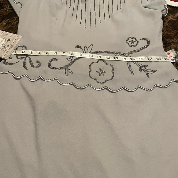 R & M Richards Embellished Beaded Midi Gown Size 14p Mother Of The Bride Dress - Picture 11 of 12